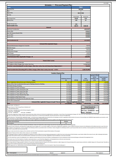 Godrej MSR City Costing Plan